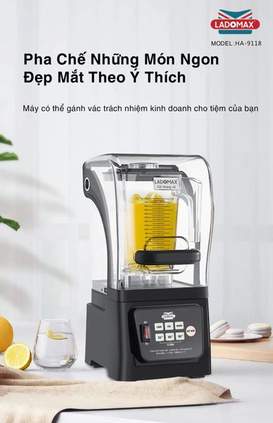 Máy xay sinh tố công nghiệp chống ồn Ladomax HA-9118