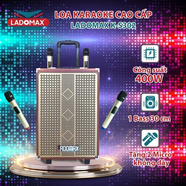 Loa kéo karaoke 3,0 tấc Ladomax K-S302