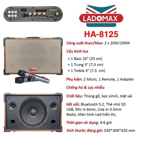 Loa Karaoke xách tay Cao Cấp HA-8125