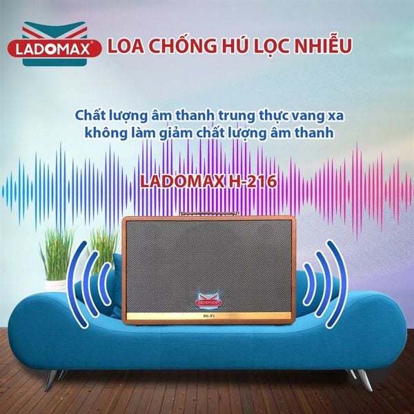 Loa Karaoke xách tay Cao Cấp Ladomax H-216 (Bass đôi 16.5cm)