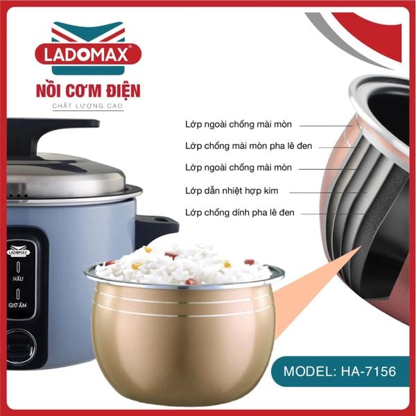 Nồi cơm điện công nghiệp 5.6 Lít Ladomax  HA-7156