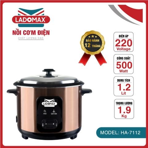 Nồi cơm điện nắp rời 1.2 Lít Ladomax HA-7112