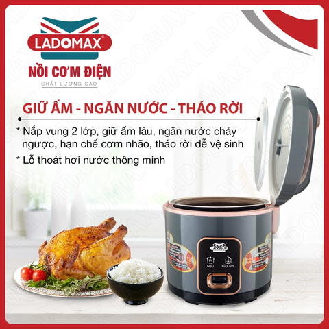 Nồi cơm điện nắp gài 2.2 Lít Ladomax HA-7922
