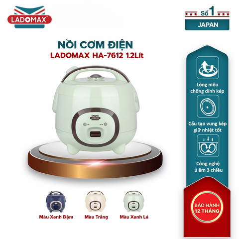 Nồi cơm điện nắp gài 1.2 Lít Ladomax HA-7612
