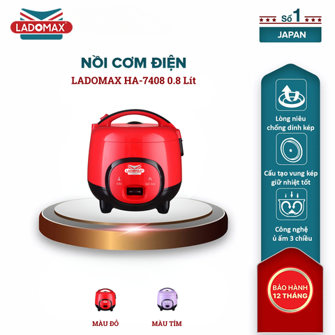 Nồi cơm điện nắp gài 0.8 Lít Ladomax HA-7408