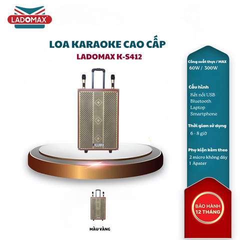 Loa kéo karaoke 4 tấc Ladomax K-S412