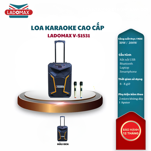 Loa kéo karaoke 4 tấc Ladomax V-S1531