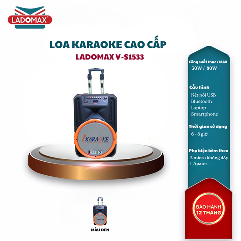 Loa kéo karaoke 4 tấc Ladomax V-S1533
