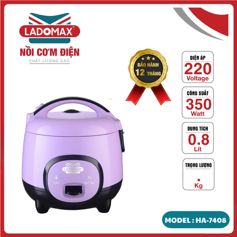 Nồi cơm điện nắp gài 0.8 Lít Ladomax HA-7408