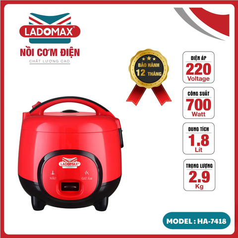 Nồi cơm điện nắp gài 1.8 Lít Ladomax HA-7418