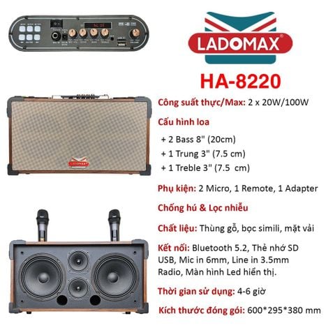 Loa Karaoke xách tay Cao Cấp HA-8220