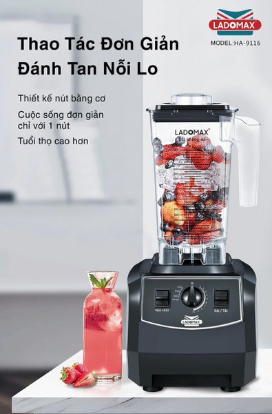 Máy xay sinh tố công nghiệp 2680W Ladomax HA-9116