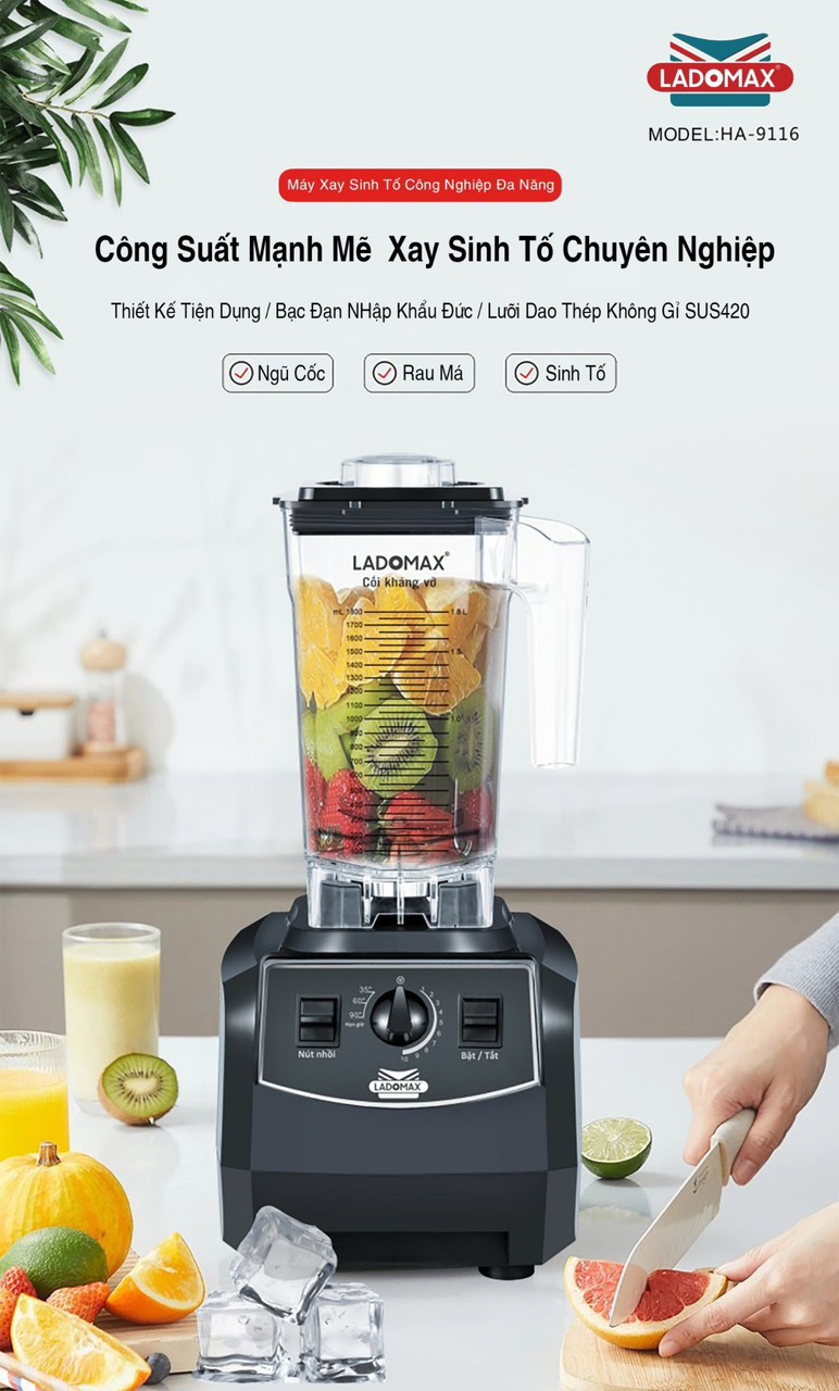 Máy xay sinh tố công nghiệp Ladomax HA-9116 Ladomax Vietnam