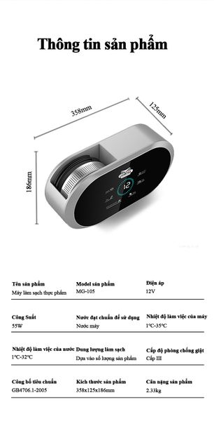 Máy làm sạch thưc phẩm Hyroxyl Ladomax HA-1616