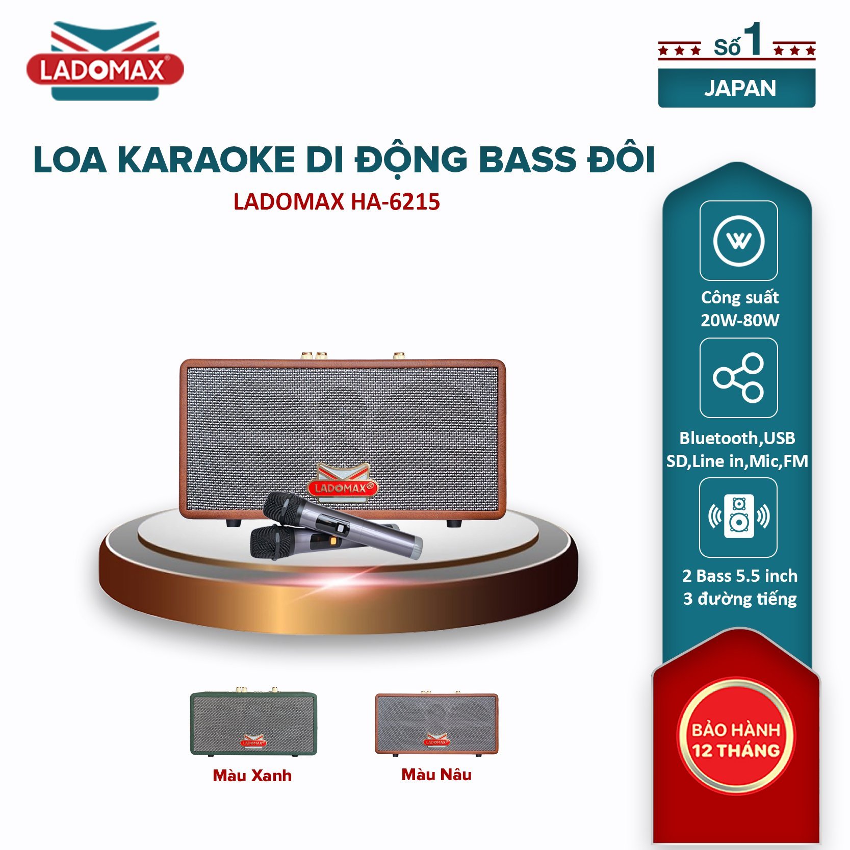 Loa Karaoke xách tay Cao Cấp Ladomax HA-6215 Ladomax Vietnam