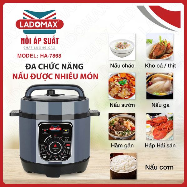 Nồi áp suất Ladomax HA-7868 6 Lít 1000W