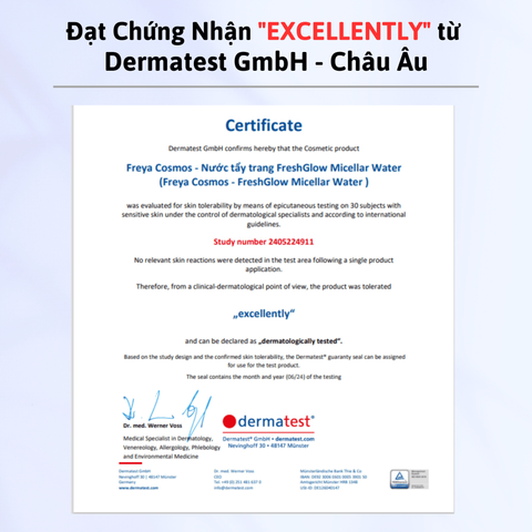  Nước Tẩy Trang Phục Hồi, Cấp Ẩm Sâu Cho Da Freya Cosmos FreshGlow Micellar Water 