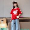 Áo Thun Tay Ngắn Cho Bé Hình Babi Tree Hồng (26kg - 52kg)