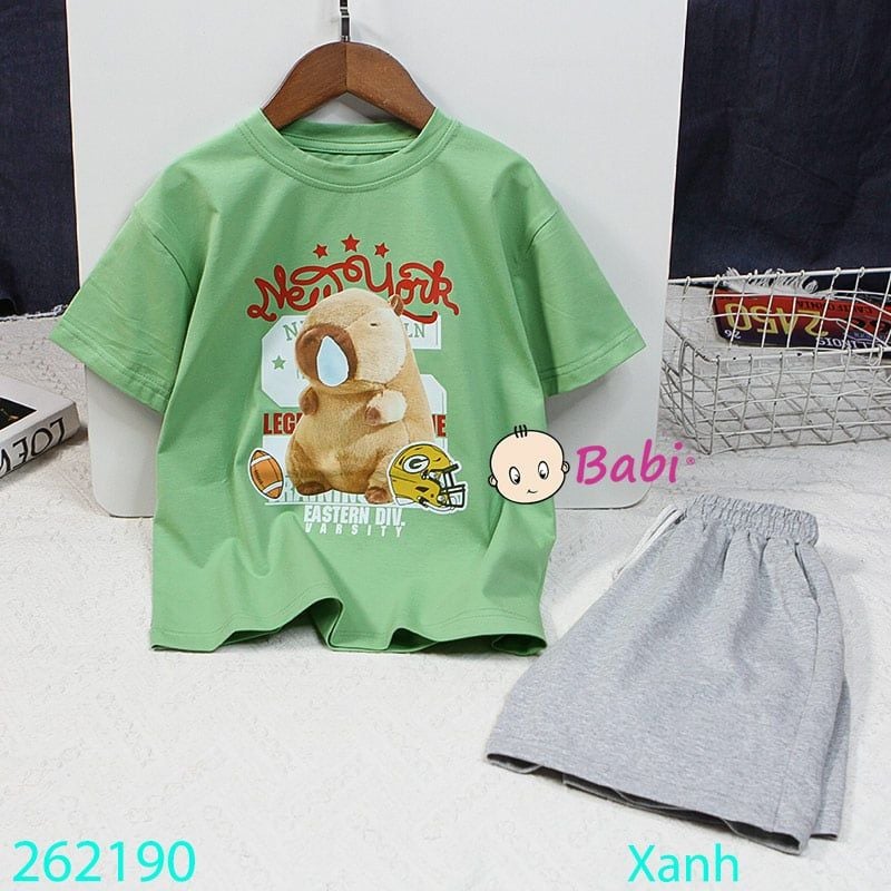  Bộ Thun Bé Trai Tay Ngắn Quần Ngắn Hình Bộ Trưởng Capy (23kg - 65kg) 