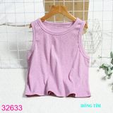  Áo Thun Croptop Sát Nách Bé Gái Màu Trơn Đơn Giản (30- 55kg) 