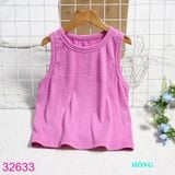  Áo Thun Croptop Sát Nách Bé Gái Màu Trơn Đơn Giản (30- 55kg) 