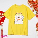  Áo Thun Tay Ngắn 2023 In Mèo Thần Tài (15kg -  55kg) 