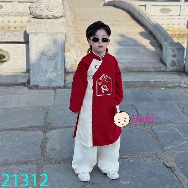  ÁO DÀI BÉ TRAI SÀNH ĐIỆU (23kg - 42kg) 