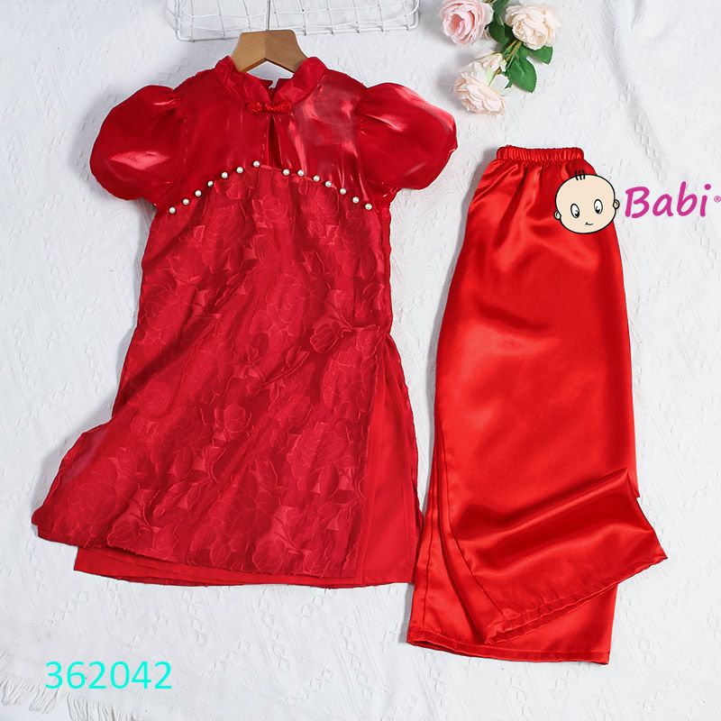  Áo Dài Tết Cách Tân Tay Phồng Đáng Yêu (11kg-42kg) 
