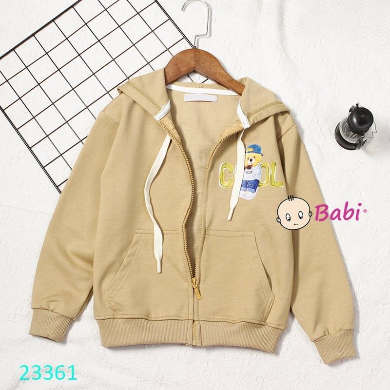  Áo Khoác Da Cá Có Nón Màu Trơn In Logo Cool Ngầu (17kg - 55kg) 