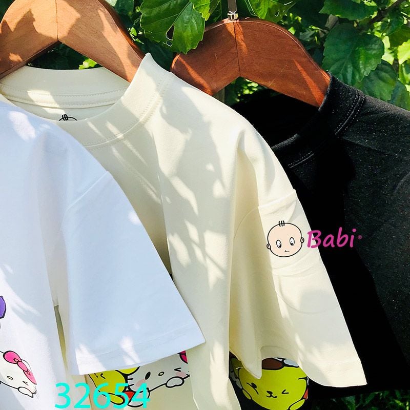  Áo Thun Bé Gái Cộc Tay In Hoạt Hình Dễ Thương  (26kg - 60kg) 
