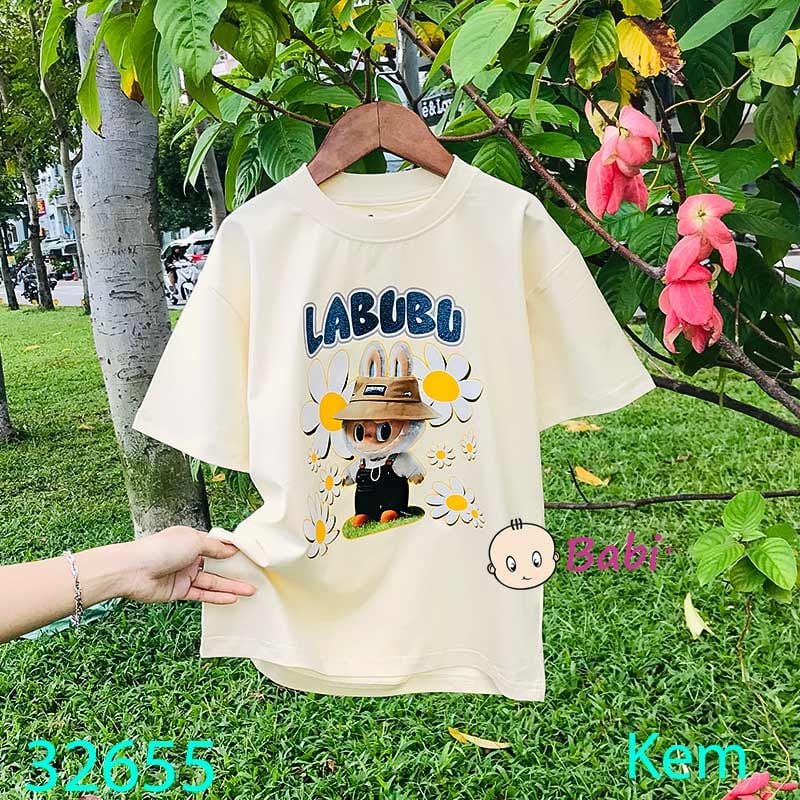 Áo Thun Bé Gái Cộc Tay In Labubu  Dễ Thương  (26kg - 60kg) 