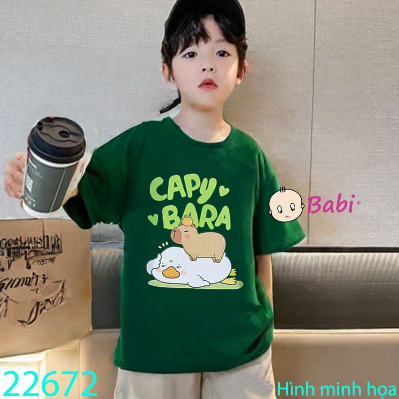  Áo Thun Bé Trai Tay Ngắn Hình Capy 2 (26kg - 65kg) 