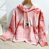  Áo Thun Hoodie Cho Bé  Gái Tay Dài Màu Loang Sành Điệu (17kg - 50kg) 