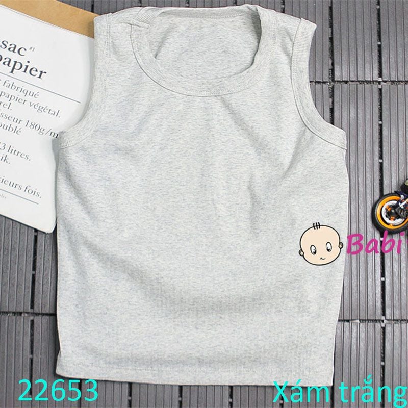  Áo Thun Sát Nách Bé Trai Màu Trơn Size Đại (26- 52kg) 