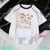  Áo Thun Tay Ngắn Cho Bé Hình Babi Tree Trắng (26kg - 52kg) 