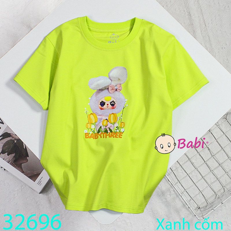  Áo Thun Tay Ngắn Cho Bé Hình Macaron Hoa Vàng (13kg - 45kg) 