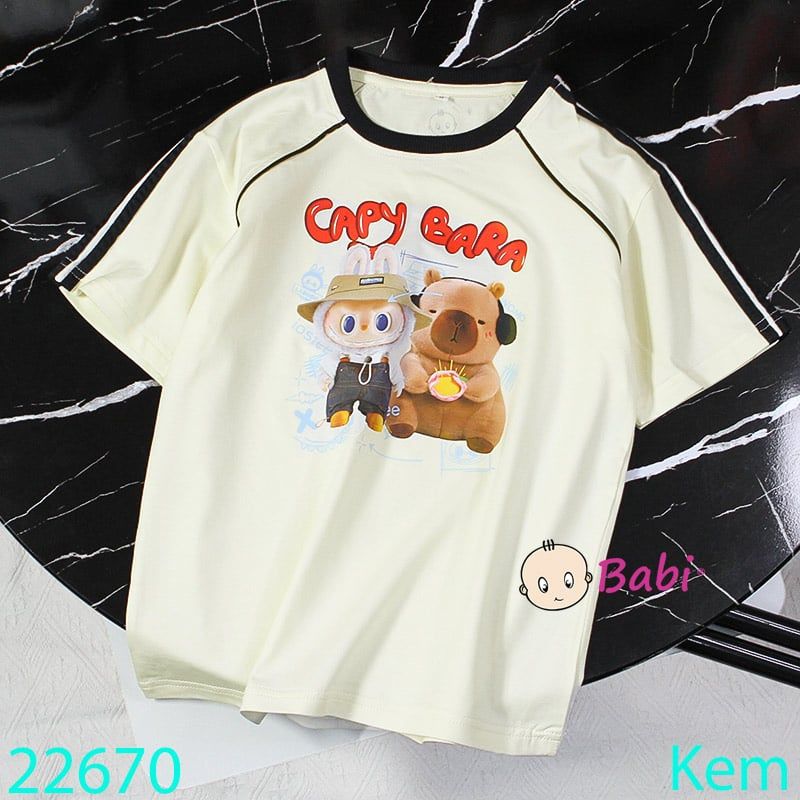  Áo Thun Tay Ngắn Cho Trẻ Em Labu.Capy M2 (26kg - 52kg) 