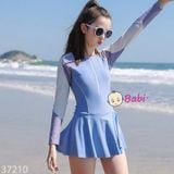  Bộ Bơi Bé Gái Tay Dài Váy Liền Mảnh M6 (26-47kg) 