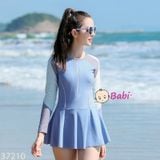  Bộ Bơi Bé Gái Tay Dài Váy Liền Mảnh M6 (26-47kg) 
