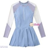  Bộ Bơi Bé Gái Tay Dài Váy Liền Mảnh M6 (26-47kg) 