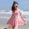 Bộ Bơi Bé Gái Tay Ngắn Váy Liền Kèm Quần M8 (26-45kg)