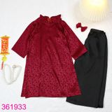  Bộ Áo Dài Gấm Cao Cấp Cho Bé Gái Tặng Kẹp Xinh Xắn (1 - 9 tuổi) 