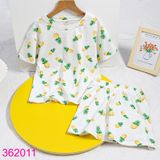  Bộ Bé Gái Áo Croptop Quần Short In Họa Tiết Xinh Xắn  (20kg-55kg) 