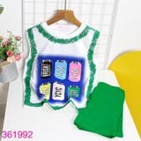  Bộ Bé Gái Sát Nách Quần Short Họa Tiết Cute (13kg-50kg) 
