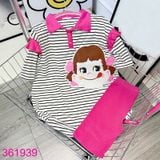  Bộ Bé Gái Tay Ngắn Cổ Trụ Quần Lửng Dễ Thươn​g (20kg - 52kg) 