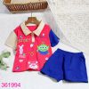 Bộ Bé Tay Ngắn Quần Short Cổ Trụ Dễ Thương (13kg-55kg)