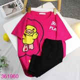  Bộ Mặc Nhà Tay Ngắn Quần Lửng In Hình Chú Vịt Size Đại (40kg - 55kg) 