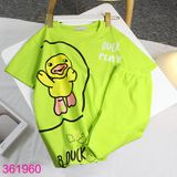  Bộ Mặc Nhà Tay Ngắn Quần Lửng In Hình Chú Vịt Size Đại (40kg - 55kg) 