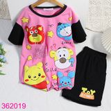  Bộ Tay Ngắn Quần Đùi In Hình Gấu Dễ Thương Size Đại (45-55kg) 