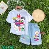  Bộ Áo Thun Quần Jeans Lửng Bé Gái M1 (10kg - 45kg) 